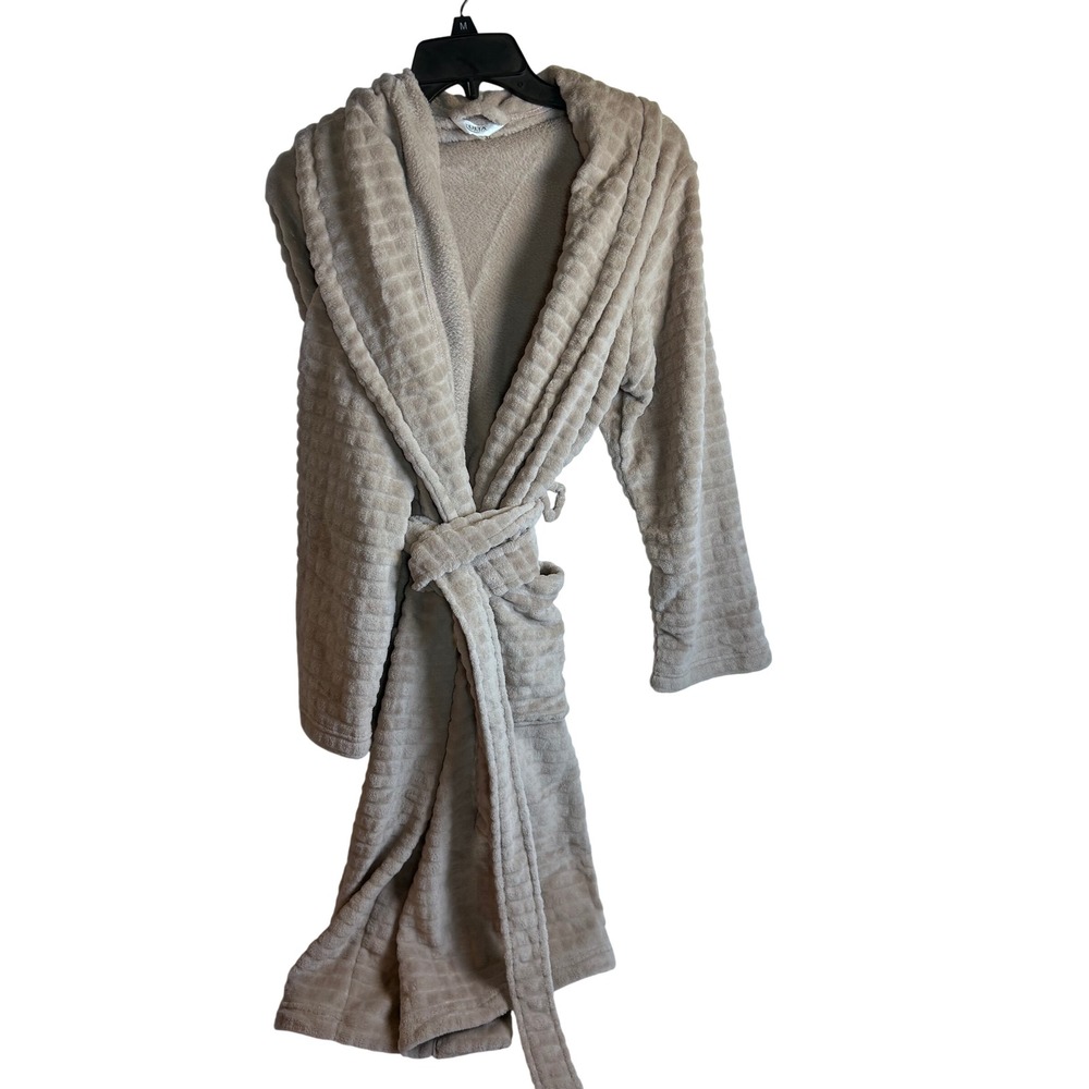 Ulta Beauty Bathrobe L/XL Tan Waffle Fleece Plush Tie Waist Women